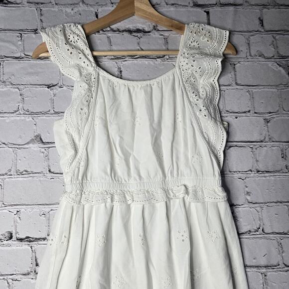 Justice 100% Cotton Eyelet Ruffle Accent Maxi Dress Size 14 - Picture 2 of 12
